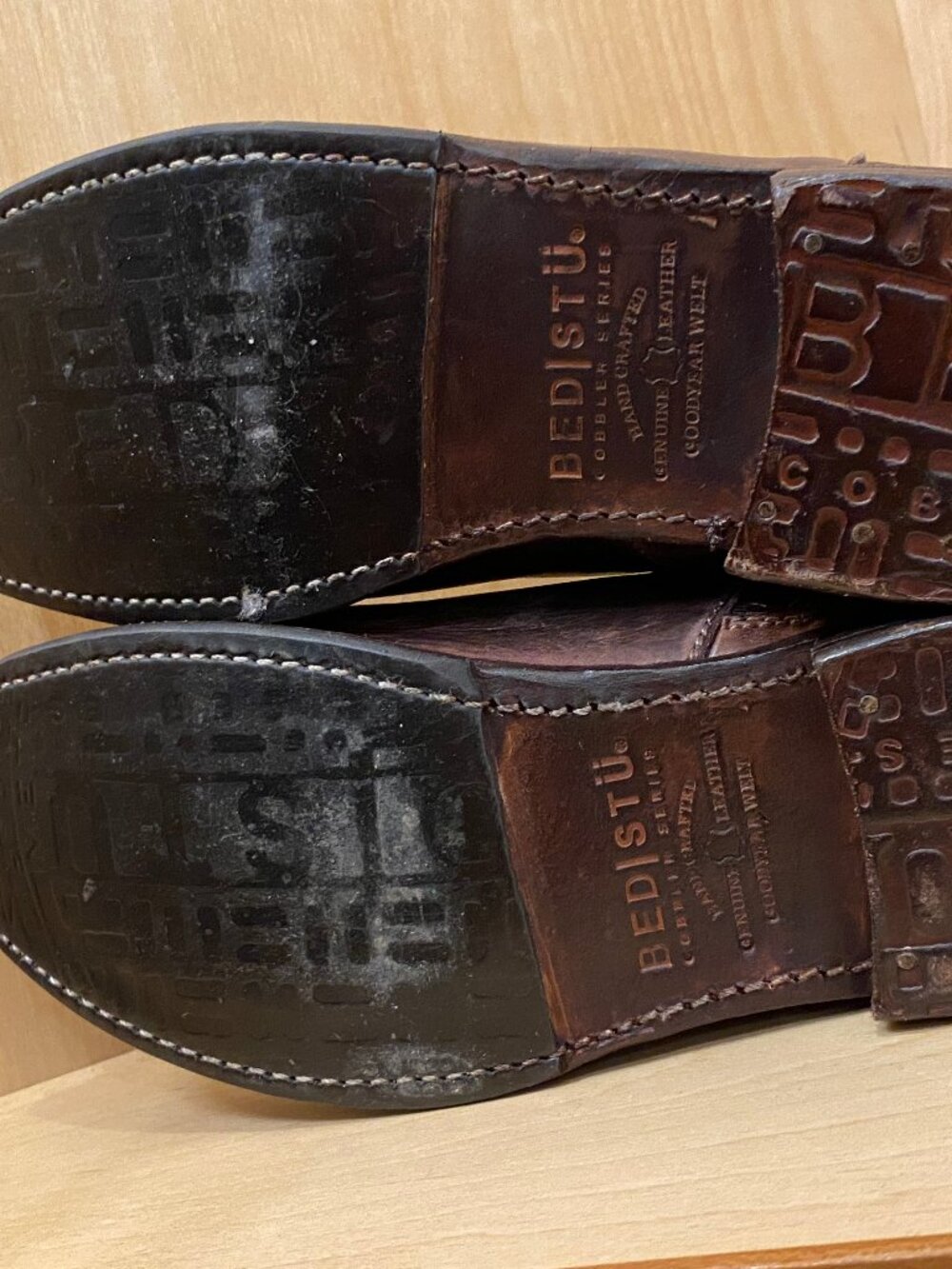 NEW Bed Stu "Turn" Double Buckle Distressed Brown Leather Boots - Size 8 - Picture 7 of 8